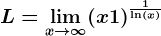 L=\limx--> \infty (x+1)^\frac1\ln(x)