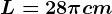L=28\pi cm