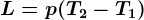 L=p(T2-T1)