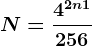 N=\frac4^2n+1256