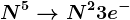N^+5--> N^+2+3e^-