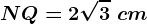 NQ=2\sqrt3\ cm