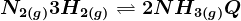 N2(g)+3H2\left ( g \right )<--> 2NH3(g)+Q