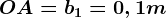 OA = b1= 0,1m