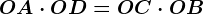 OA \cdot OD=OC \cdot OB