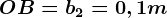 OB = b2 = 0,1m