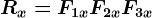Rx=F1x + F2x + F3x