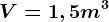 V = 1,5m ^3