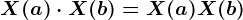 X(a)\cdot X(b)=X(a)+X(b)