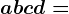 a+b+c+d=