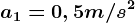 a1=0,5m/s^2