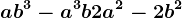 ab^3-a^3b+2a^2-2b^2