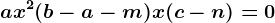 ax^2+(b-a-m)x+(c-n)=0