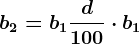 b2=b1+\fracd100\cdot b1
