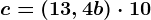 c=\left ( 13,4+b \right )\cdot 10