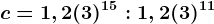 c=1,2(3)^15:1,2(3)^11