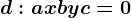 d:ax+by+c=0