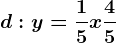 d:y=\frac15x+\frac45