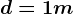d=1m