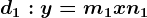 d1:y=m1x+n1