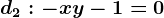 d2:-x+y-1=0