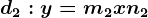 d2:y=m2x+n2