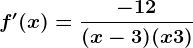 f'(x)=\frac-12(x-3)(x+3)