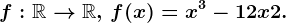 f:\mathbbR--> \mathbbR,\, f(x)=x^3-12x+2.
