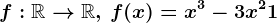 f:\mathbbR--> \mathbbR,\, f(x)=x^3-3x^2+1