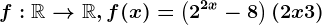 f:\mathbbR--> \mathbbR, f(x)=\left ( 2^2x-8 \right )\left ( 2x+3 \right )