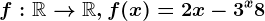 f:\mathbbR--> \mathbbR,f(x)=2x-3^x+8