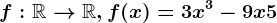 f:\mathbbR--> \mathbbR,f(x)=3x^3-9x+5