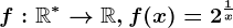 f:\mathbbR^\ast --> \mathbbR, f(x)=2^\frac1x