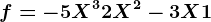 f=-5X^3+2X^2-3X+1
