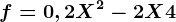 f=0,2X^2-2X+4