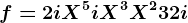 f=2iX^5+iX^3+X^2+3+2i