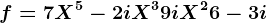 f=7X^5-2iX^3+9iX^2+6-3i