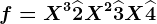 f=X^3+\widehat2X^2+\widehat3X+\widehat4