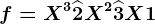 f=X^3+\widehat2X^2+\widehat3X+1