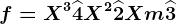f=X^3+\widehat4X^2+\widehat2X+m+\widehat3