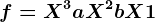 f=X^3+aX^2+bX+1