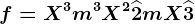f=X^3+m^3X^2+\widehat2mX+\widehat3