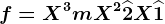 f=X^3+mX^2+\widehat2X+\widehat1