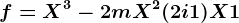 f=X^3-2mX^2+(2i+1)X+1