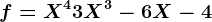 f=X^4+3X^3-6X-4