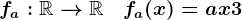fa:\mathbbR-->\mathbbR\quad fa(x)=ax+3