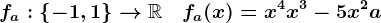 fa:\left\-1,1\right\-->\mathbbR\quad fa(x)=x^4+x^3-5x^2+a