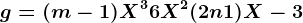 g=(m-1)X^3+6X^2+(2n+1)X-3