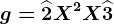 g=\widehat2X^2+X+\widehat3
