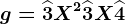 g=\widehat3X^2+\widehat3X+\widehat4